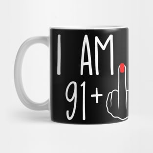 Vintage 92nd Birthday I Am 91 Plus 1 Middle Finger Mug